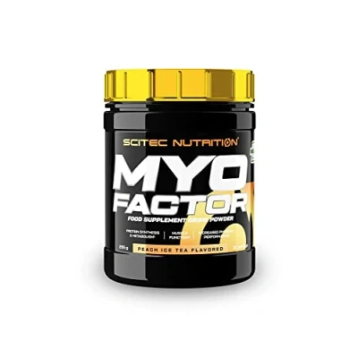 Imagen de Scitec Nutrition MyoFactor Complemento alimenticio en polvo con sabor, a base de creatina, aminoácidos, vitaminas, extracto vegetal Coleus forskohlii, 285 g, Té helado Melocotón