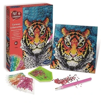 Imagen de Sentosphere 3902027 Kit de Pintura Diamantes imitación, diseño Tigre, para niños y Adultos