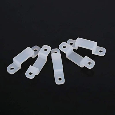 Imagen de Zerodis 100 Unidades Translucence Silicona Soporte de Montaje para LED Luces Tira, Clips Fijadores Flexibles Fijación Franja 3528 5050 1210(10mm)