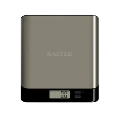Imagen de Salter 1052A SSBKDR bascula de cocina digital, precision, Pesaje electrónico alimentos, aparato con báscula diseño fino, pantalla LCD, compacto, recargable, Acero inoxidable