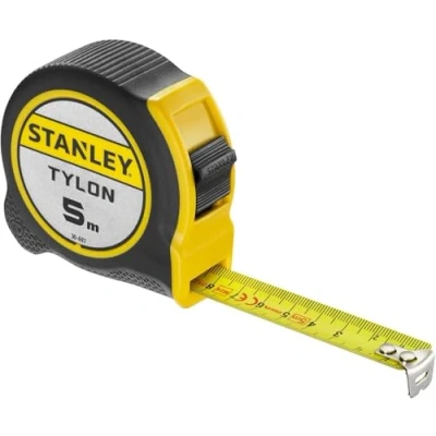 Imagen de STANLEY Flexómetro Tylon de 5 m, Cinta Métrica, Acero Resistente, Revestimiento Duradero (aumenta en 50% durabilidad), Diseño Compacto Ergonómico, 0 30 697