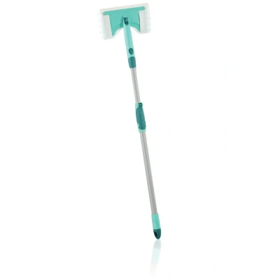 Imagen de Leifheit mopa para limpiar azulejos Flexipad con palo telescópico de 65 110 cm, extensible articulación 360, adecuada grifos, Microfibra, Color Verde, pack 1 unidad