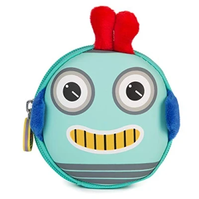Imagen de boppi Tiny Trekker Monedero Infantil con Llavero Mini Cartera para Monedas Y Llaves Carcasa Rígida Cremallera Robot