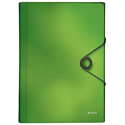 Imagen de LEITZ 45791050 Carpeta acordeón SOLID PP con 6 separadores más 1 extra ancho DIN A4 color verde