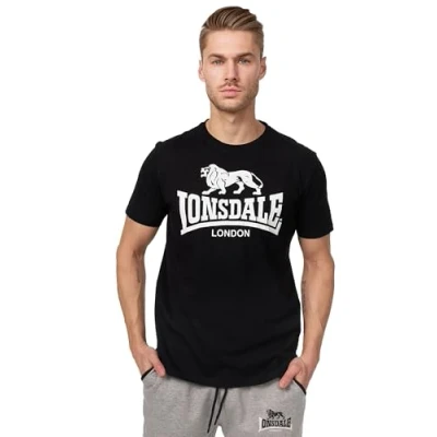 Imagen de Lonsdale Normale Passform LOGO Camiseta estampada, Hombre, Talla: 4XL, Black