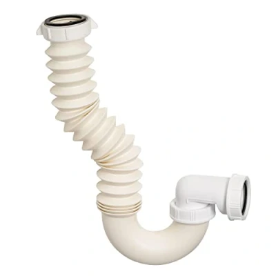 Imagen de Wirquin 30720029 Sifón de fregadero con conexión desagüe extensible, blanco