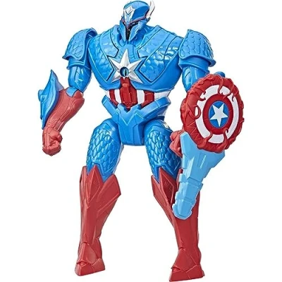 Imagen de Marvel Hasbro Avengers Mech Strike Monster Hunters Hunter Suit Capitán América, Figura de Lujo a Escala 20 cm, Partir 4 años, Multicolor, F5072