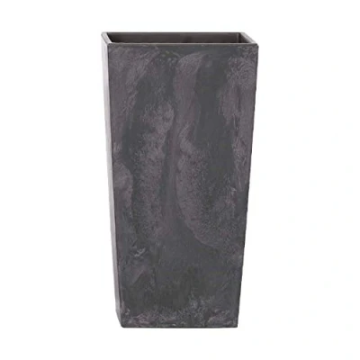 Imagen de Maceta alta 19 L Prosperplast Urbi Square Effect de plástico CON depósito en color Antracita, 44,9 (alto) x 24 (ancho) (profundo) cms