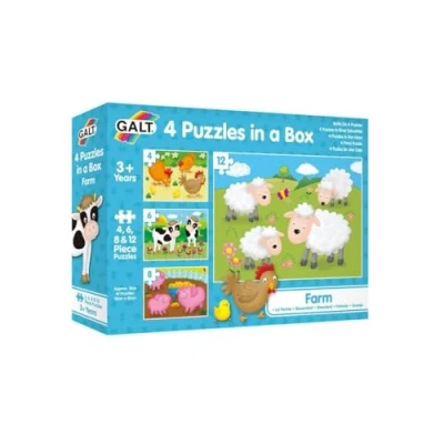 Imagen de Galt Toys, 4 Puzzles in a Box Farm, Ages 3 Plus Years