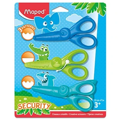 Imagen de Maped Tijeras para Niños Set de Infantiles Kidi Craft Ideales Aprender a Cortar Cuchillas Seguras 3 Diseños con Cortes Diferentes