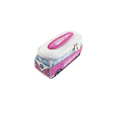 Imagen de BRISA VW Collection Volkswagen Bolsa de maquillaje cosmético sartículos tocador neopreno T1 Camper Bus (Pink/Pequeña)