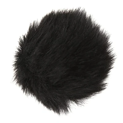 Imagen de Manguito de Viento Micrófono Solapa Piel Artificial, Micrófonos Cálidos Y Delicados, Parabrisas 1 Cm / 0,4 Pulgadas, Apertura Suave para Exteriores(negro)