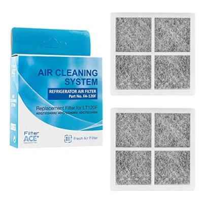 Imagen de ACE+ FA 120F Filtro de aire para frigorífico compatible con LG Pure N Fresh ADQ73214405 ADQ73214404 ADQ73214408 LT120F Sistema antibacteriano antiolor Pur Air (2 unidades)