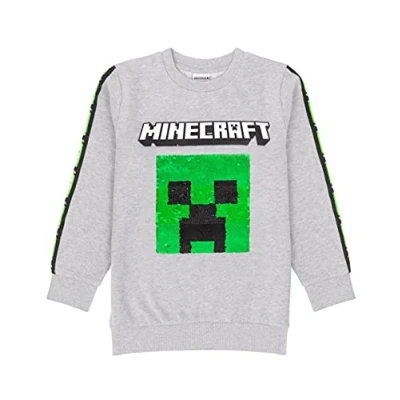 Imagen de Minecraft Kids Sudadera Escritura TNT Gray Gamer Jumper con ca 7 8 años