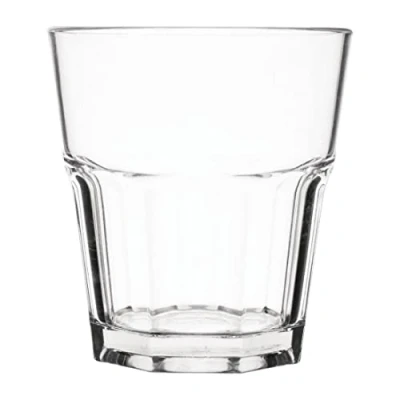 Imagen de Kristallon DY792 Orleans Rocks Vaso de policarbonato, 250 ml, 90 mm x 83 mm, transparente, paquete 12