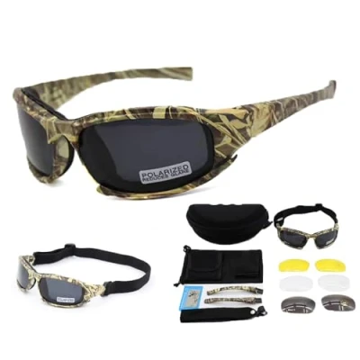 Imagen de Gafas de sol tácticas polarizadas 4LS para hombre, resistente a impactos airsoft, ahumadas, ciclismo o motociclismo, Camouflage polarized