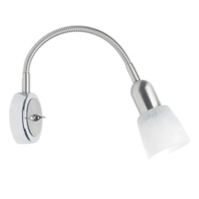 Imagen de BRILLANTE lámpara Sofía aplique de pared brazo flexible E interruptor hierro/cromo 1x D45, E14, 40W, adecuado para lámparas caída (no incluidas) Escala a ++ Con palanca