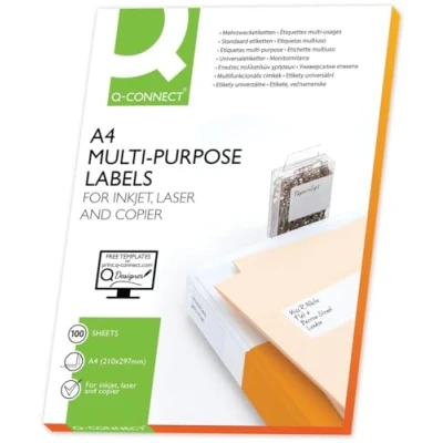 Imagen de Q Connect KF10658 Etiqueta Adhesiva, Plástico, Blanco