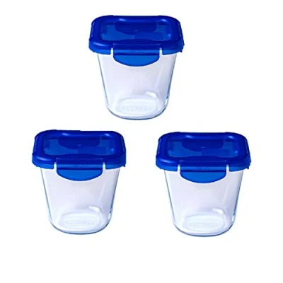 Imagen de Pyrex Cook &amp; Go Juego de 3 Lunchbox la misma capacidad (3 x 0,8 L, Pasta Box) Especial para llevar con tapa hermética y Compatible horno, microondas lavavajillas