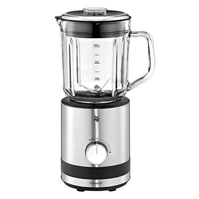 Imagen de WMF Kitchenminis Batidora de vaso 400 W,0.8 litros, 6 cuchillas, recipiente vidrio, acabado acero inoxidable cromargan mate, 5 velocidades, negro/transparente