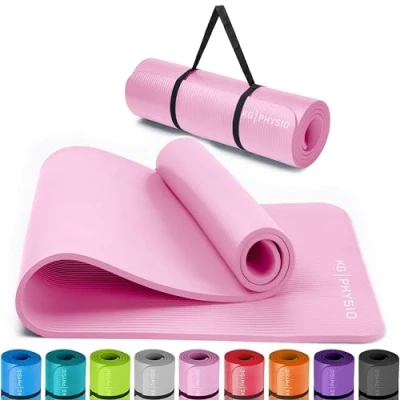 Imagen de KG Physio yoga Mat Esterilla Antideslizante Extra Gruesa 183 cm x 60 8 mm con Correa de Hombro Fabricada NBR para garantizar que sea gruesa.