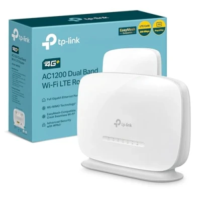 Imagen de TP Link Archer MR505 Router 4G+ Cat6 hasta 300Mbps, Wi Fi Dual Band AC1200, Puerto Gigabit LAN/WAN, WiFi con SIM, Tarjeta SIM Plug&amp;Play, Tecnología EasyMesh,Configuración App
