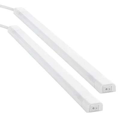 Imagen de SEBSON® 2x LED bajo mueble 50cm, Tiras de luz con enchufe y interruptor, blanco neutro 4000K, 8W Equivale a 45W, 700 Lumen, 230V, IP20, 24x13x500mm