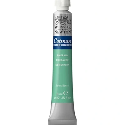 Imagen de Winsor &amp; Newton Cotman 8840092 Pintura de acuarela estudio, colores vivos con muy buenas propiedades procesamiento, tubo 8 ml, color esmeralda