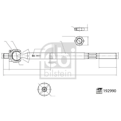 Imagen de FEBI BILSTEIN 192990 Rotula Axial de Direccion Eje delantero 323mm con contratuerca TOYOTA: Avensis II Berlina