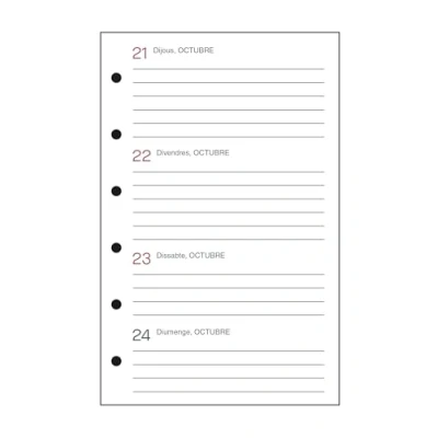 Imagen de Miquelrius Recambio Agenda Anual 2024 Integral, Semana Vista Horizontal, Tamaño Caddy 80 x 120 mm, Catalán, Portugués e Inglés