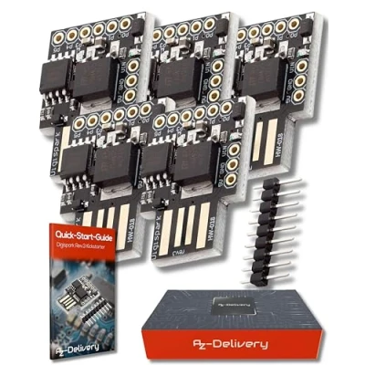 Imagen de AZDelivery 5 x Placa de Desarrollo Digispark Rev.3 Kickstarter ATTiny85 con USB Compatible Arduino E Book Incluido!