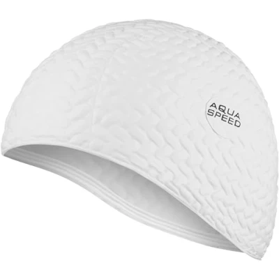 Imagen de Aqua Speed Gorra de natación baño Deportes Entrenamiento Pelo Largo látex Bombastic Tic TAC Blanco