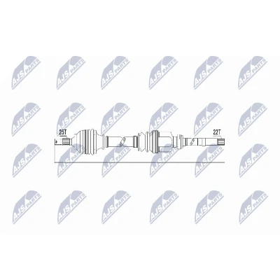 Imagen de NTY NPW CT 011 Árbol de transmisión Eje delantero Caja cambios manual CITROËN: C4 Coupé, I Hatchback, PEUGEOT: 307 SW, Familiar