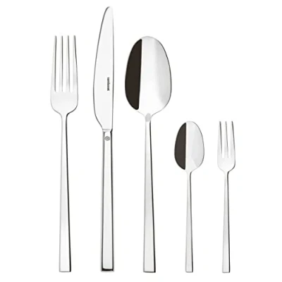 Imagen de Sambonet Rock 52562 G6 Vajilla de acero inoxidable 18/10, para 12 personas, 30 piezas: 6 tenedores, cucharas, cuchillos, tenedores postre, apto