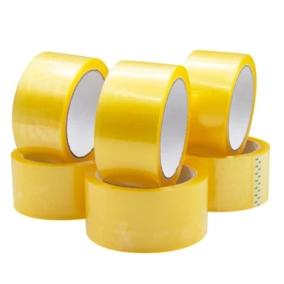 Imagen de RAYLU PAPER® Rollos de Precinto, Cinta Adhesiva para Embalaje Cajas Envío Resistente y Extra Fuerte, 66 metros x 50 mm ancho (6 unidades, Transparente)