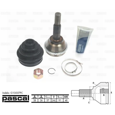 Imagen de PASCAL G1G037PC Articulación, árbol de transmisión lado rueda, Eje delantero