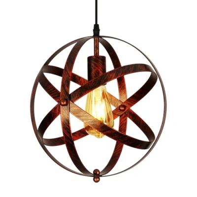 Imagen de Comely Lámpara Colgante Vintage, de Techo Diseño Jaula, Retro Metal, E27 Iluminación para Comedor, Barra, Café, Escalera (Diámetro 30cm)