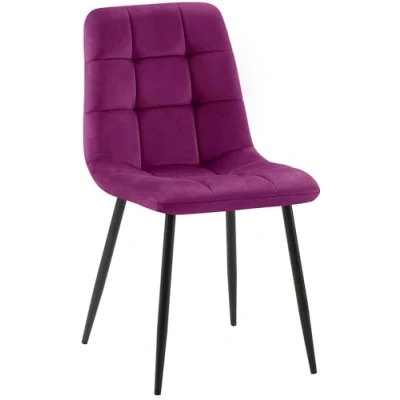 Imagen de CLP Silla De Comedor Antibes Acolchada En Terciopelo I Butaca SalÛn NÛrdica con Base Met·Lica &amp; Sin Reposabrazos, Color:Violeta