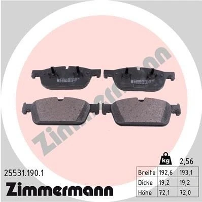 Imagen de ZIMMERMANN 25531.190.1 Juego de pastillas freno preparado para indicador desgaste Foto correspondiente a la entrega MERCEDES BENZ: Clase ML, GL