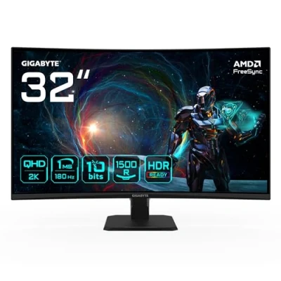 Imagen de Gigabyte GS32QCA 31.5&quot; Monitor Curvo para Gaming QHD 2560 x 1440, 180Hz, 1ms, 250 CD/m², FreeSync, HDR Ready, HDMI 2.0, DisplayPort 1.4