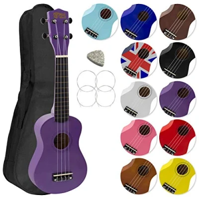 Imagen de Tiger Mad About SU8 Ukelele soprano en morado, con estuche, púa y cuerdas de repuesto GRATIS, óptima para escuelas principiantes