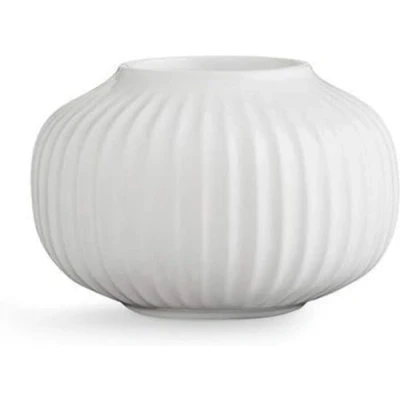 Imagen de Portacandelitas Kähler Ø10 cm Hammershøi diseño danés Hecho a Mano, Blanco