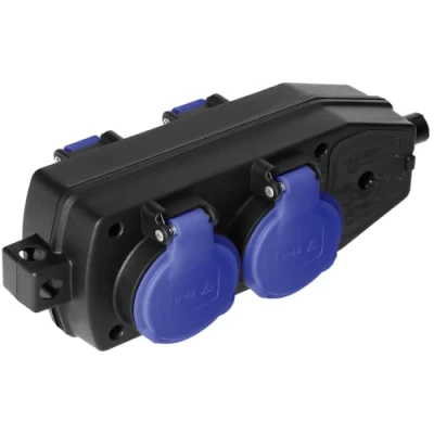 Imagen de Orno AE 13237(GS) Taller Enchufe Exterior Impermeable 4x2P+Z Schuko, 16A, IP44