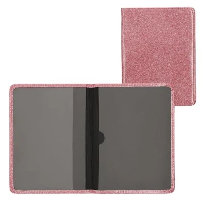 Imagen de kwmobile Funda para permiso de circulación coche cuero sintético 10.5 x 14.8 CM reluciente rosado suave