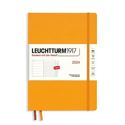 Imagen de LEUCHTTURM1917 367758 Agenda semanal y cuaderno Composition (B5) 2024, 12 meses, Rising Sun, Inglés