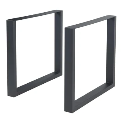 Imagen de [en.casa] Set de 2 Patas Mesa Makers Conjunto Pies Mueble DIY con Niveladores Estilo Atemporal Acero Sinterizado 72 x 70 cm Negro