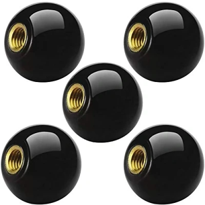 Imagen de Rybtd Perilla de bola rosca interior M8*32 mm para varias máquinas Herramientas Palanca (Tuerca Cobre Incrustada) 5 piezas Negra