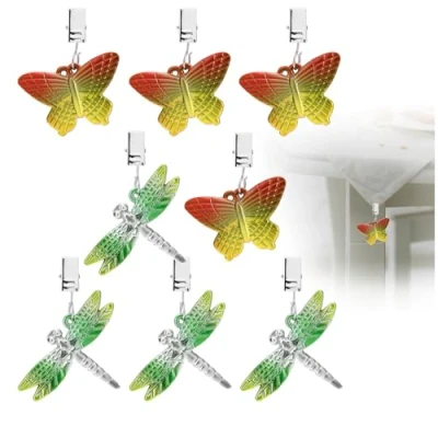 Imagen de com four® 8X Pesos para manteles en Forma de libélulas y Mariposas Abrazaderas Aprox. 35 g Cada uno Mantel (Rojo + Verde)