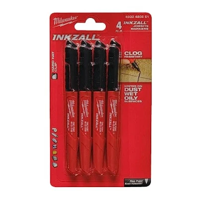 Imagen de Milwaukee 4932480551 Rotuladores Inkzall, Negro, Caja de 4