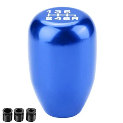 Imagen de Reminnbor Perillas de Cambio Modificación Universal del Coche Perilla Manual Marchas Velocidad 6 Velocidad(Azul)